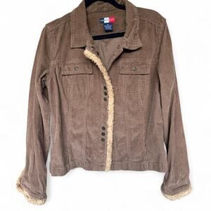 Vintage french cuff brown corduroy